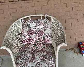 Rattan chair with cushion