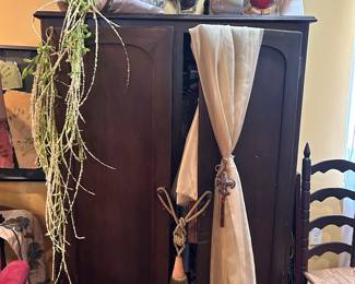 Vintage cabinet with collectibles & decor