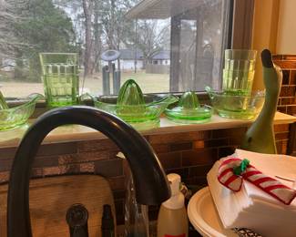 Collection of uranium glassware