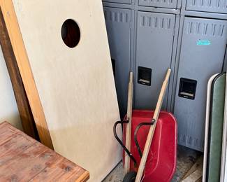 Corn hole game -the small wheel barrow in garage has sold!