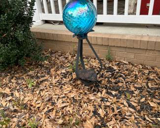 Outdoor gazing ball on stand - gazing ball has been broken - stand still available. 
