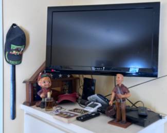 TV, chest, and decor