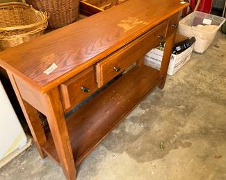 Entry table in garage