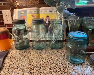 Ball jars in kitchen