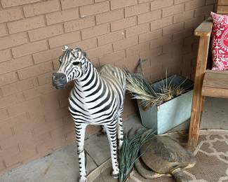 Zebra& planter next to rocker