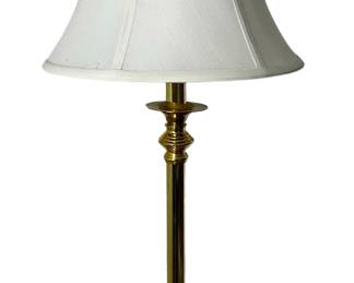 Candlestick Table Lamp With Silk Shade 29" H