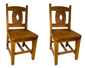 
Pair Of Wooden Children's Chairs