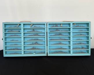 Set Of 29 ALNAVCO Miniature Waterline Ship Models