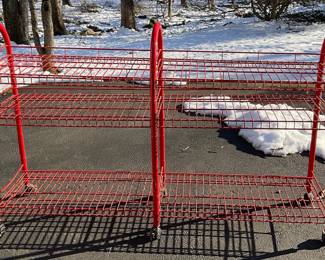 Red Metal Rolling Rack