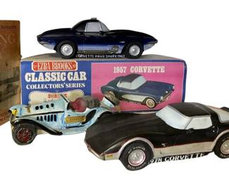 Classic Car Decanter, 1978 Corvette, 1962 Corvette Mako Shark