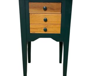 
Pine Natural Top With Green Base Side Table - 1 Drawer