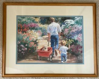 A Walk With Dad By Corinne Hartley Framed Artwork