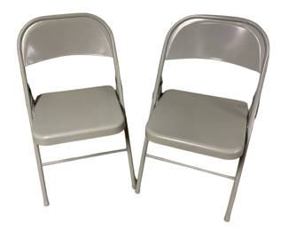 Pair Of Metal Folding Chairs
