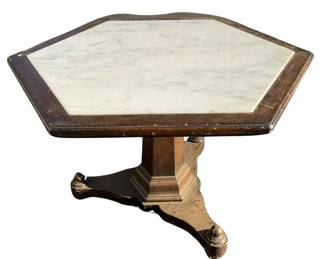 Hexagonal Marble Top Coffee Table