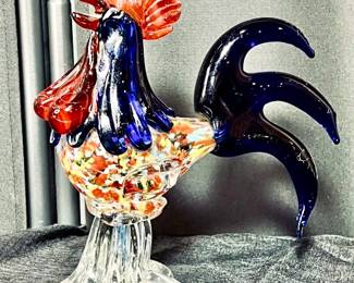 Murano Style Art Glass Rooster
