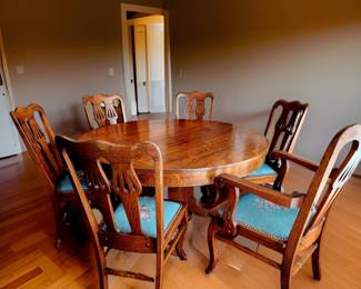 Antique Oak Dining Set for 6  $795 or bid #15