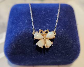 14k OPAL Butterfly Necklace