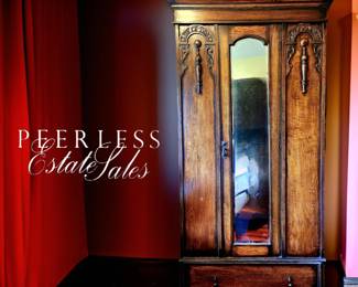 Antique English Oak Armoire $215 or bid #27