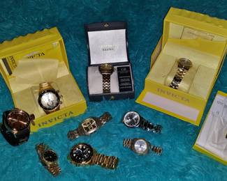 Men's watches: Invicta, Geoffrey Beene, et. al.