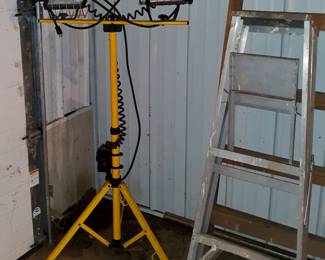 Work lamp, step ladders