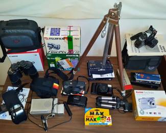Vintage cameras and camera equipment