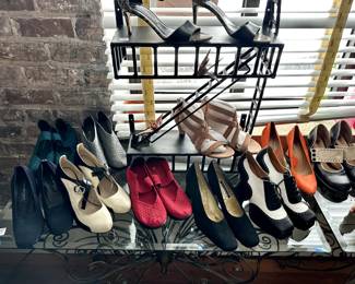 Fab shoes and an iron "fire escape" shelf/display piece at $40 (for display shelf only)