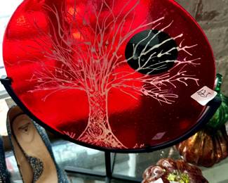 Art glass (red piece only) $125