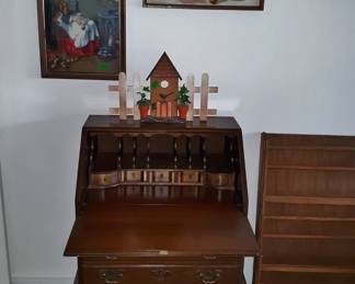 Antique drop-front secretary desk