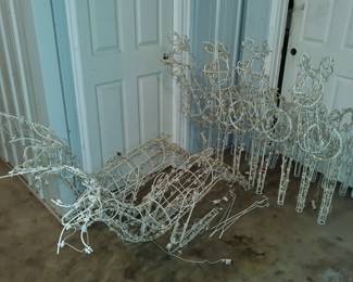 Lighted wire reindeer lawn ornaments