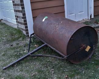 Large metal lawn roller
