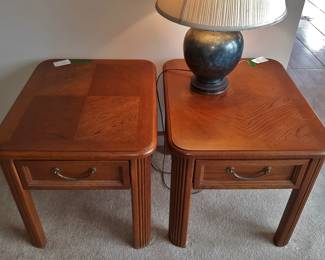 Solid oak end tables
