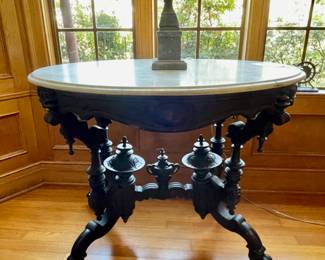 Close up on the Marble Top Table