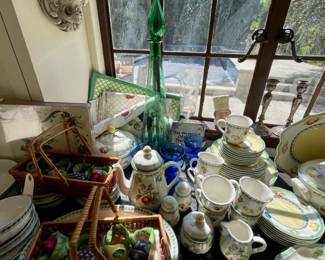 Decanter, Lion's Head & Dishware