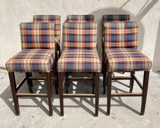 Set of Six Upholstered Barstools