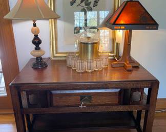 Craftsman Lamp and Table