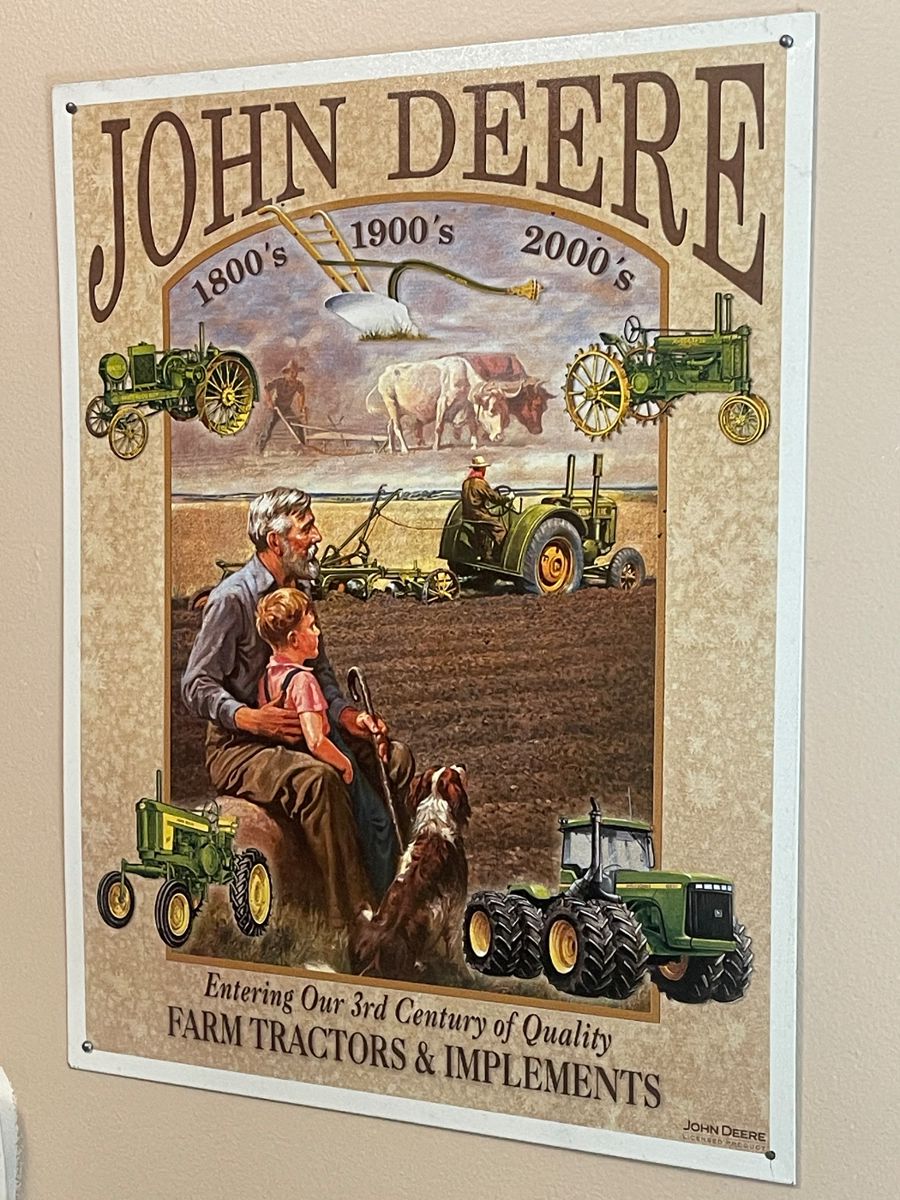 Tin John Deere sign