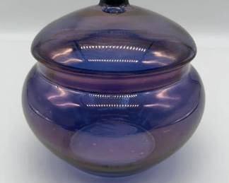 Iridescent blue led jar 5“ x 5“