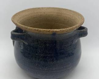 Pottery Bowl Blue Glazed