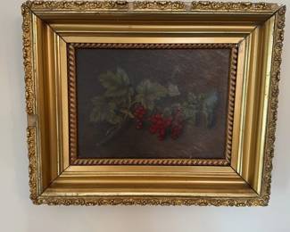 Antique Grape Painting Dates 1898, 16”x13”