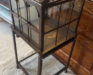 Decorative Metal Glass Cage 16”x16”x36”
