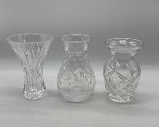 Waterford Crystal Small Vases, 1 Chipped