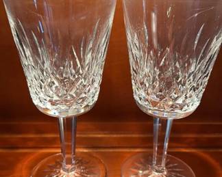 Waterford Lismore Crystal White Wine Glasses, Pair