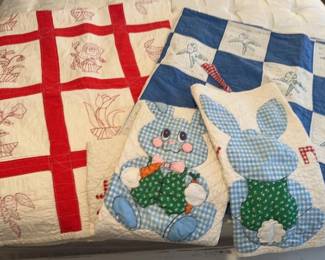 4 Quilted Blankets Twin Size and Smaller
