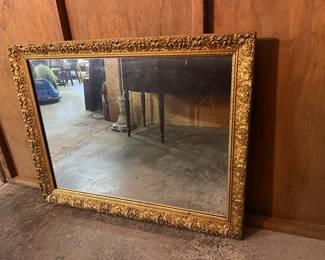 Large gold frame mirror