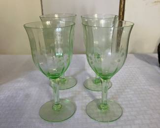 Uranium glass stemware