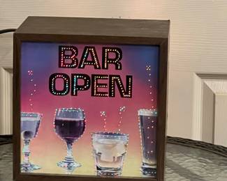 Fiber optic lit bar sign