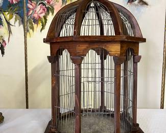 Wooden birdcage