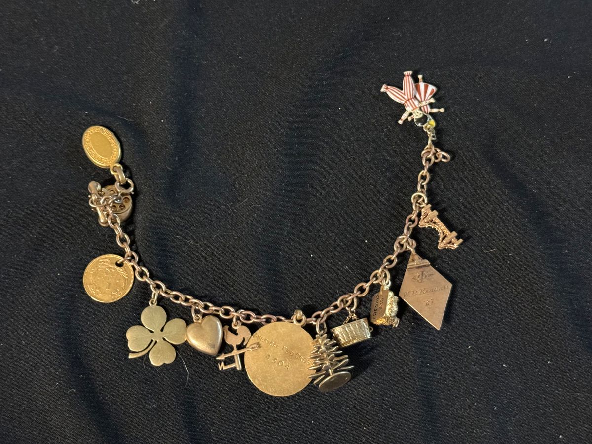Gold charm bracelet