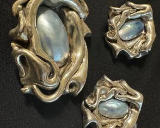 A, Iman Electroformed Sterling - modernist pieces