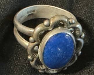 Lapis sterling ring